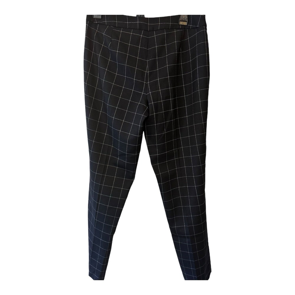 Talbots Women's Wool Blend Pants‎ Black Window Pane Slacks Trousers Lined Size 6